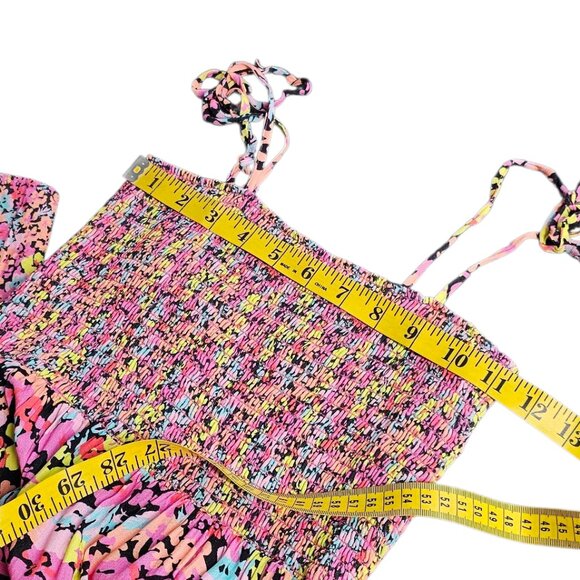 Maaji Bewitched Monet Maxi Dress, Smocked , Tie Straps, Beach, Resort, Size S - Picture 6 of 8